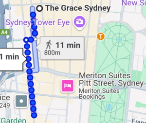 Grace Hotel Sydney emerald thai map